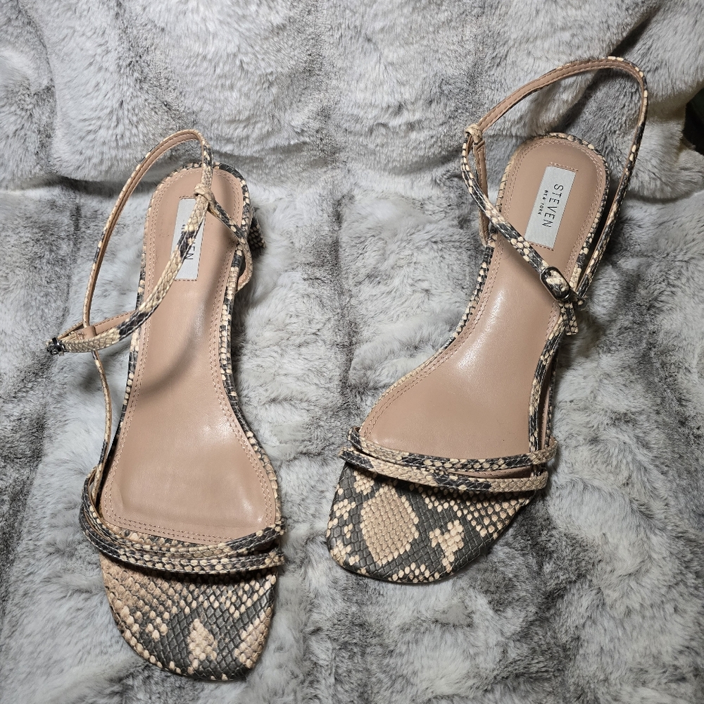 Steven New York Oceana‎ Slingback Sandal size 11 snake print.